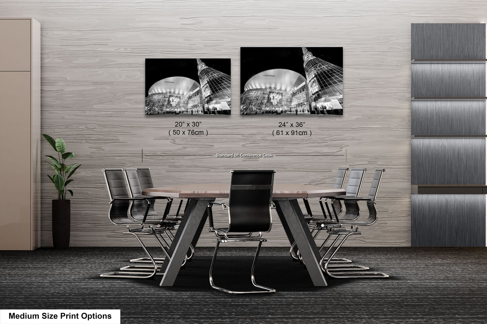 a dining room table with chairs next to a wall