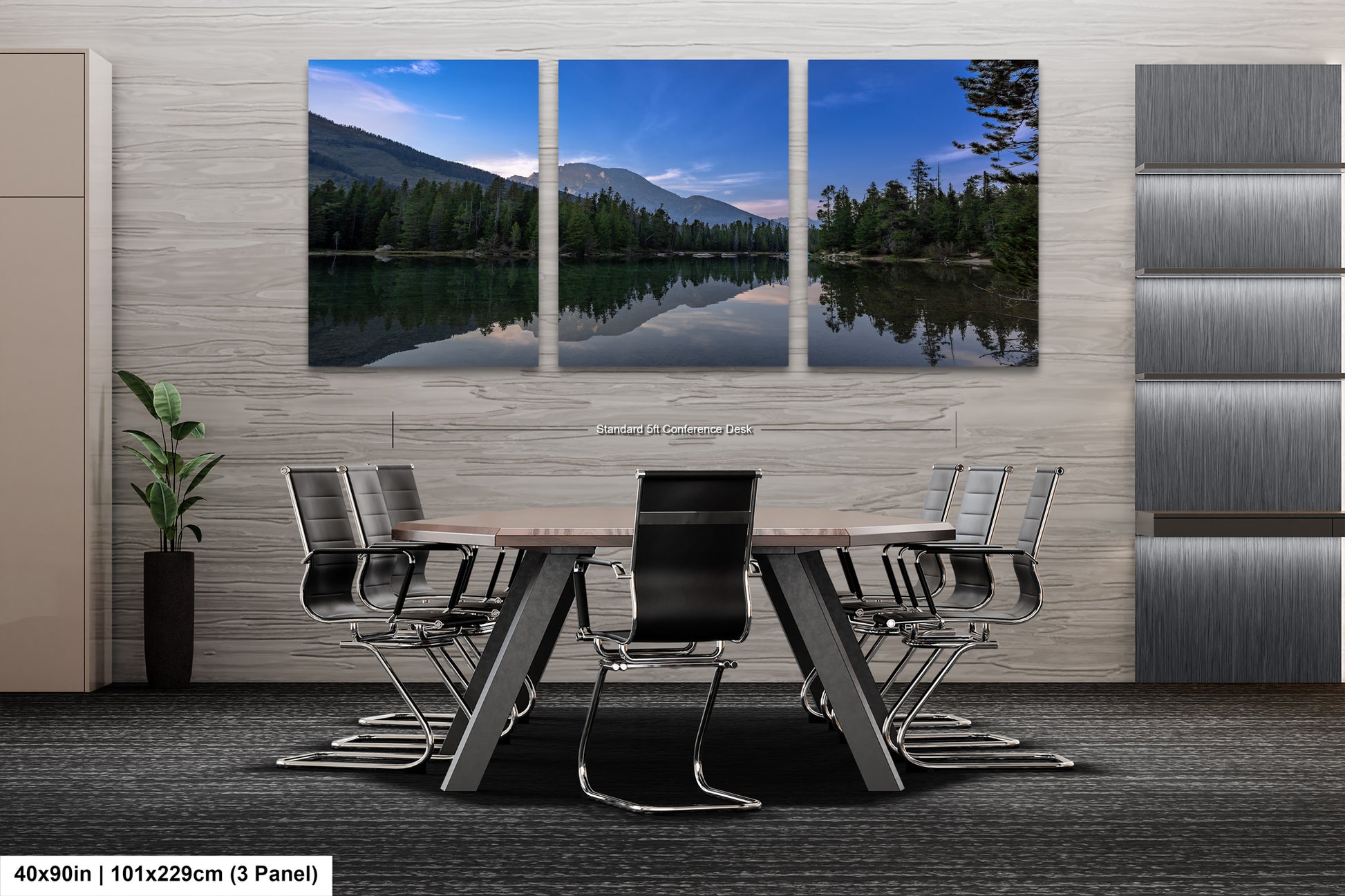 a dining room with a table and chairs
