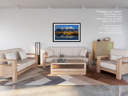 a living room filled with furniture and a painting on the wall