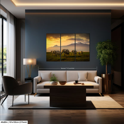 a living room filled with furniture and a painting on the wall