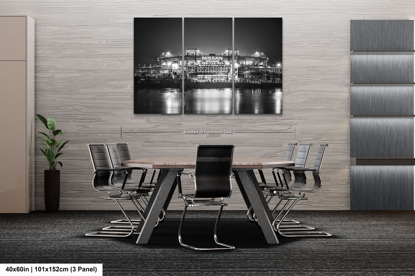 a black and white photo of a city at night