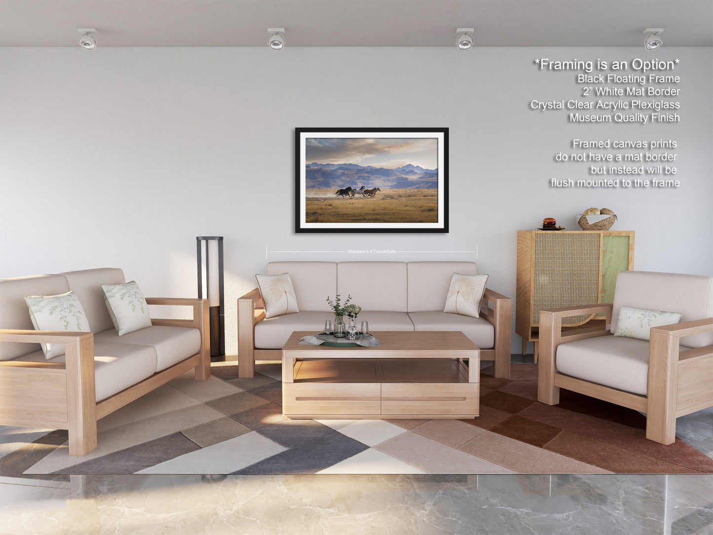 a living room with two couches and a coffee table