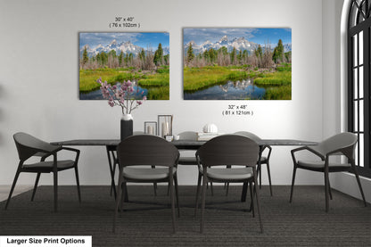 a dining room with a table and chairs