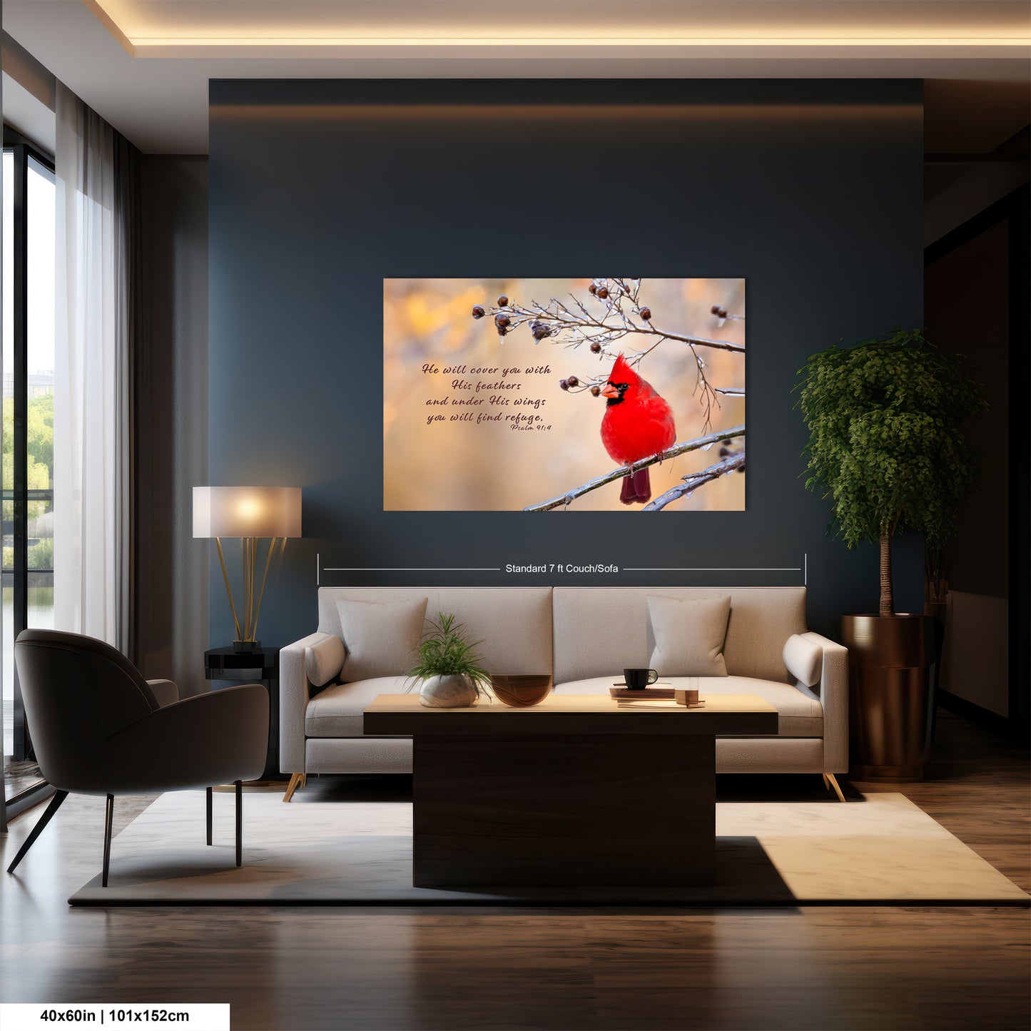 a living room filled with furniture and a painting on the wall