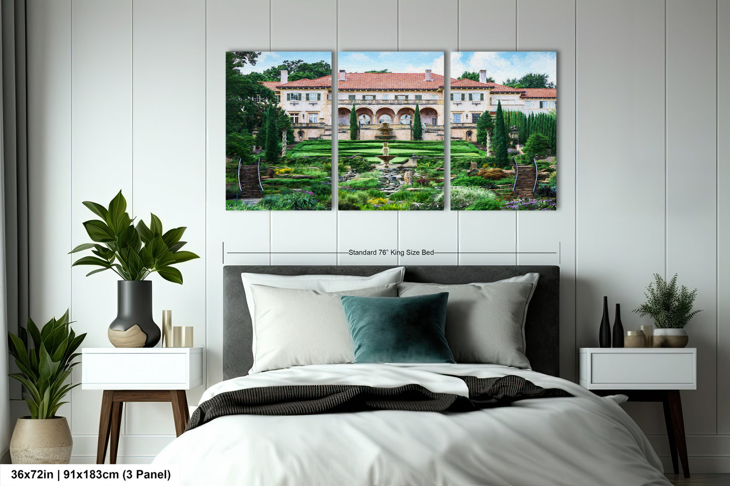 a bedroom scene with focus on the bed