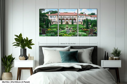 a bedroom scene with focus on the bed