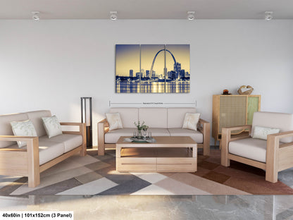 a living room filled with furniture and a painting on the wall