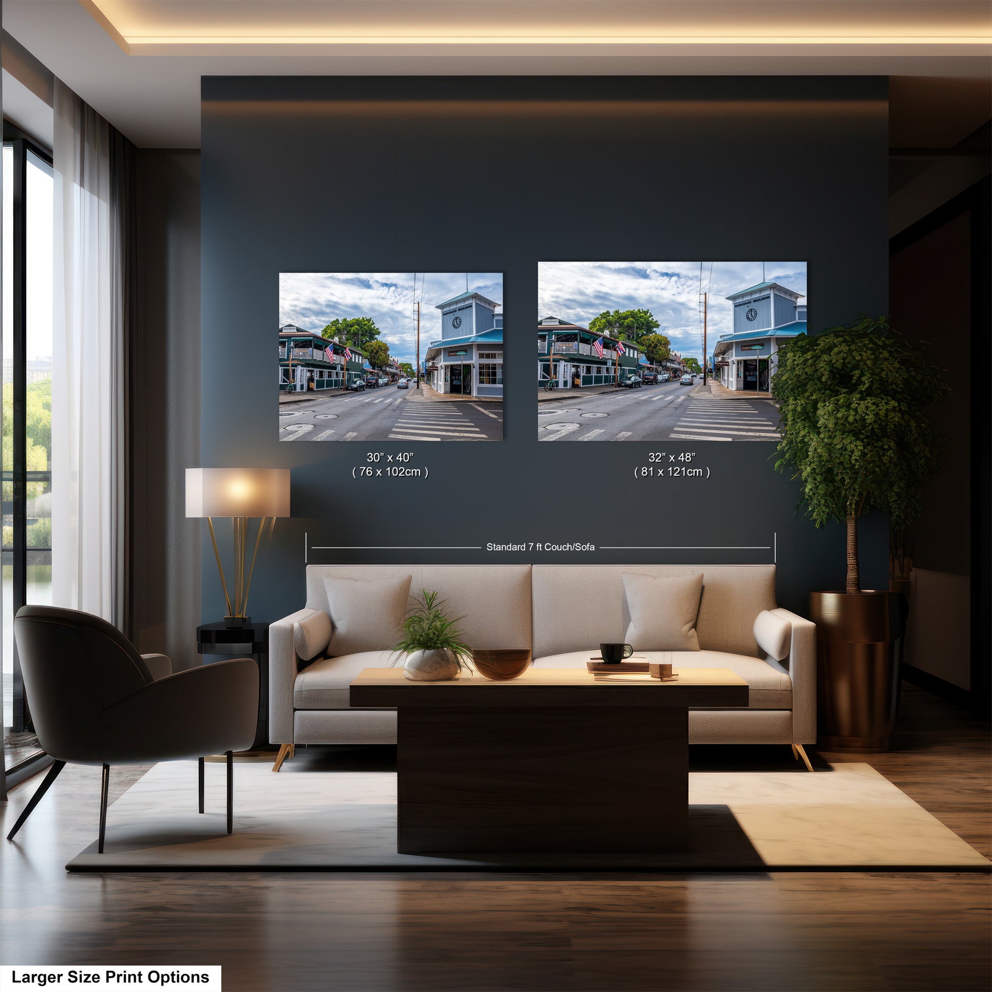 a living room filled with furniture and a large window