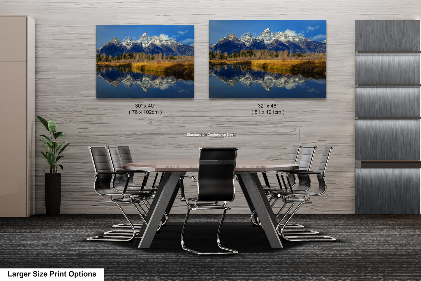 a dining room with a table and chairs