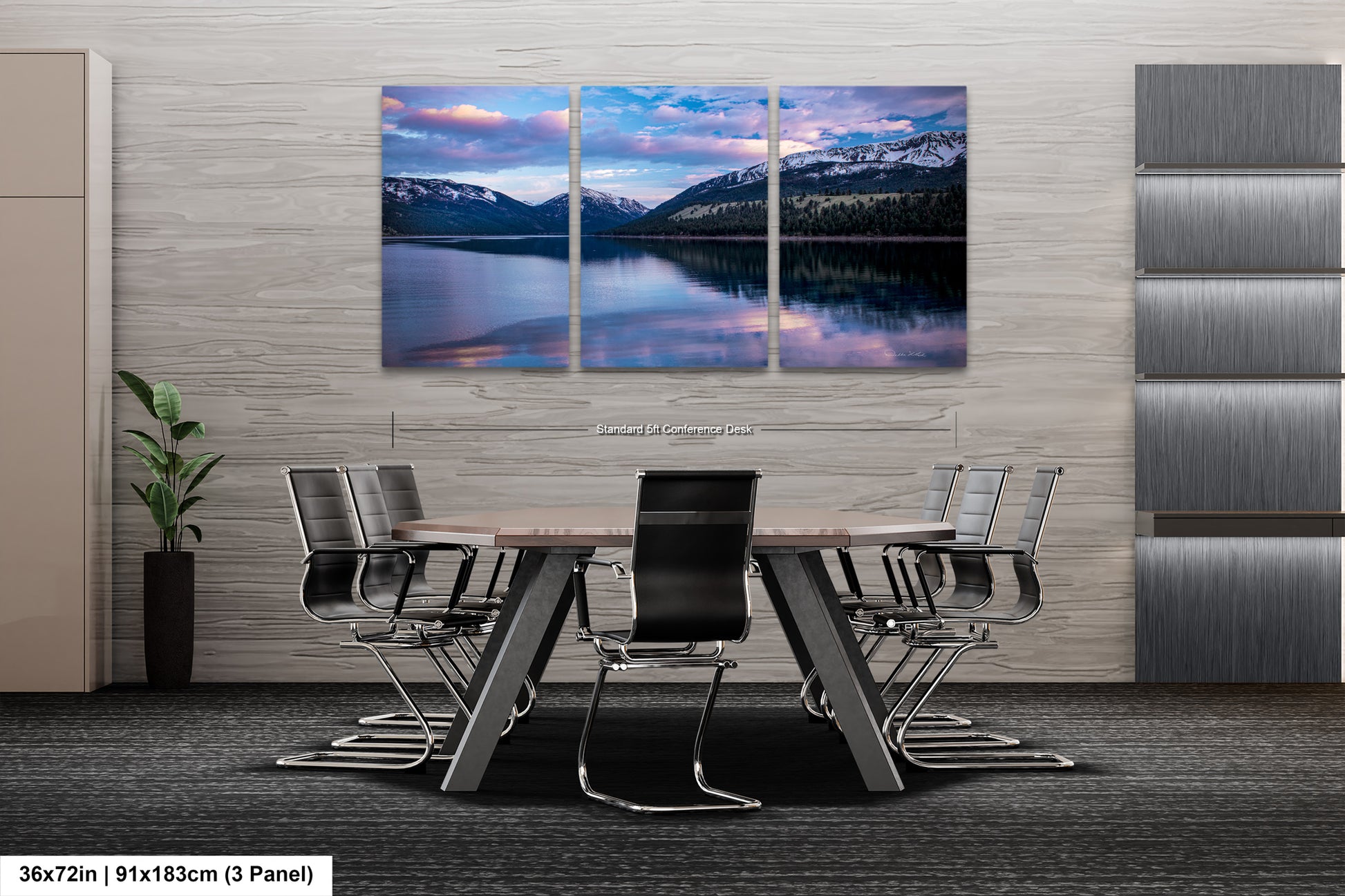 a dining room with a table and chairs
