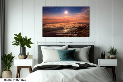 a bedroom scene with focus on the bed