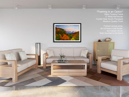 a living room filled with furniture and a painting on the wall