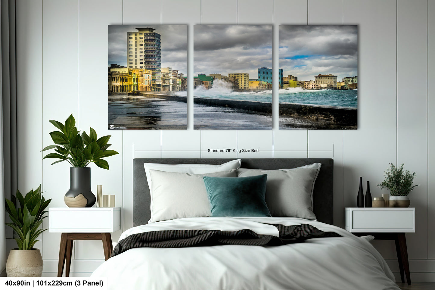 a bedroom scene with focus on the bed