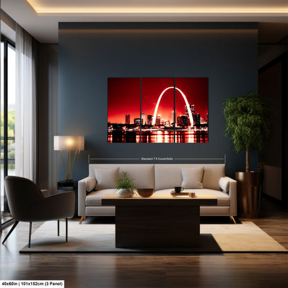 a living room with a couch and a painting on the wall