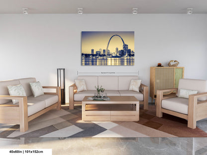 a living room filled with furniture and a painting on the wall