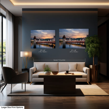 a living room filled with furniture and a painting on the wall