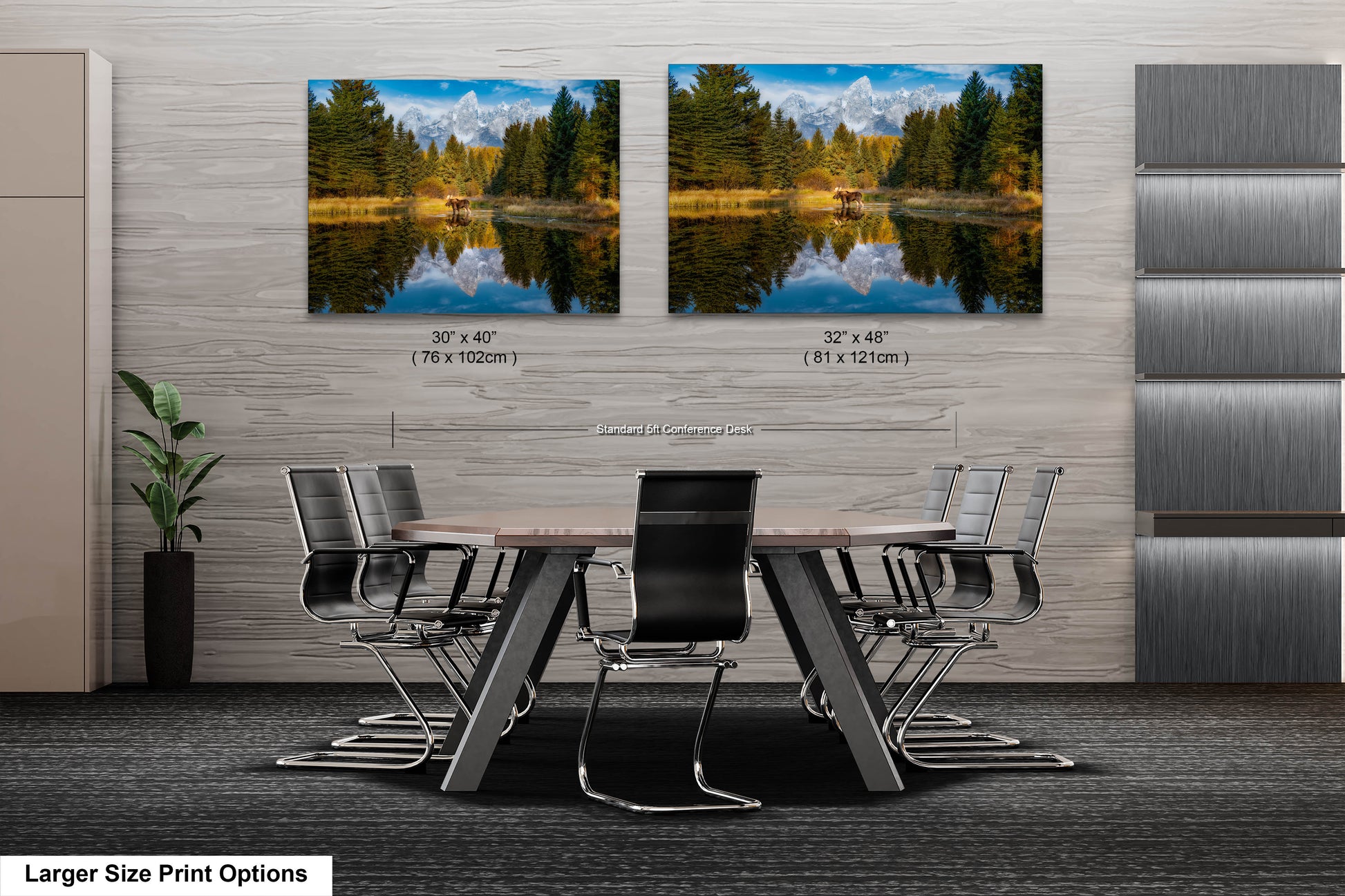 a dining room with a table and chairs