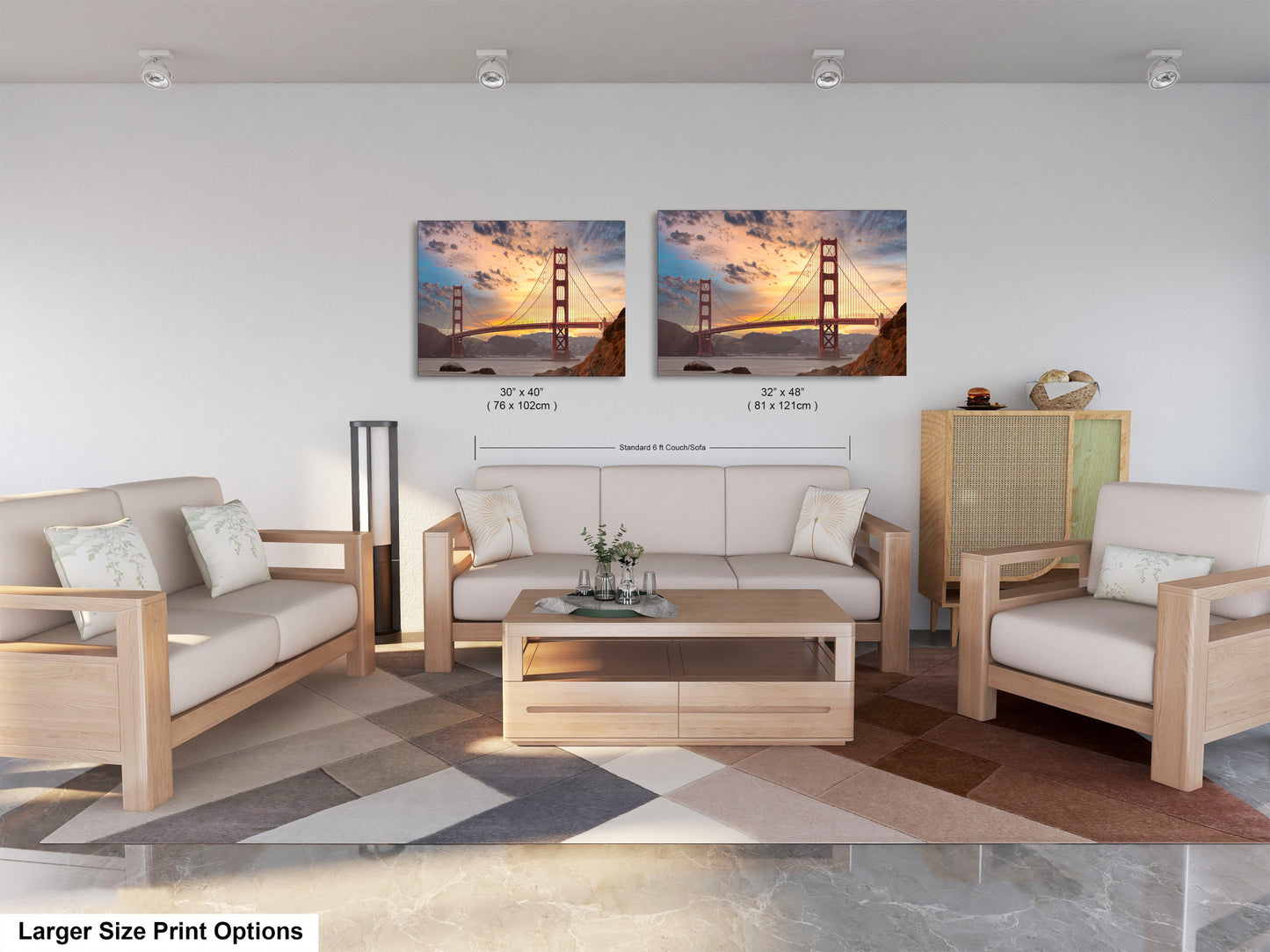 a living room with two couches and a coffee table