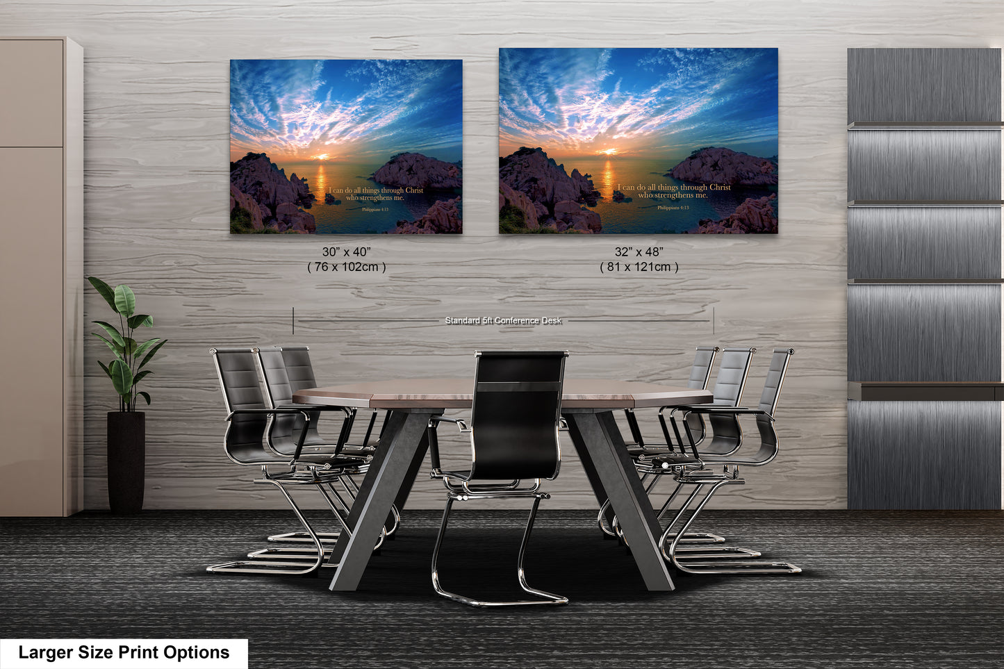 two pictures of a table and chairs in a room
