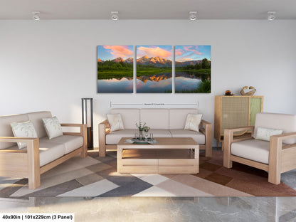 a living room filled with furniture and a painting on the wall