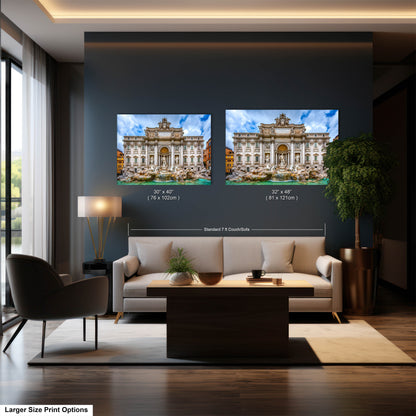 a living room filled with furniture and a painting on the wall