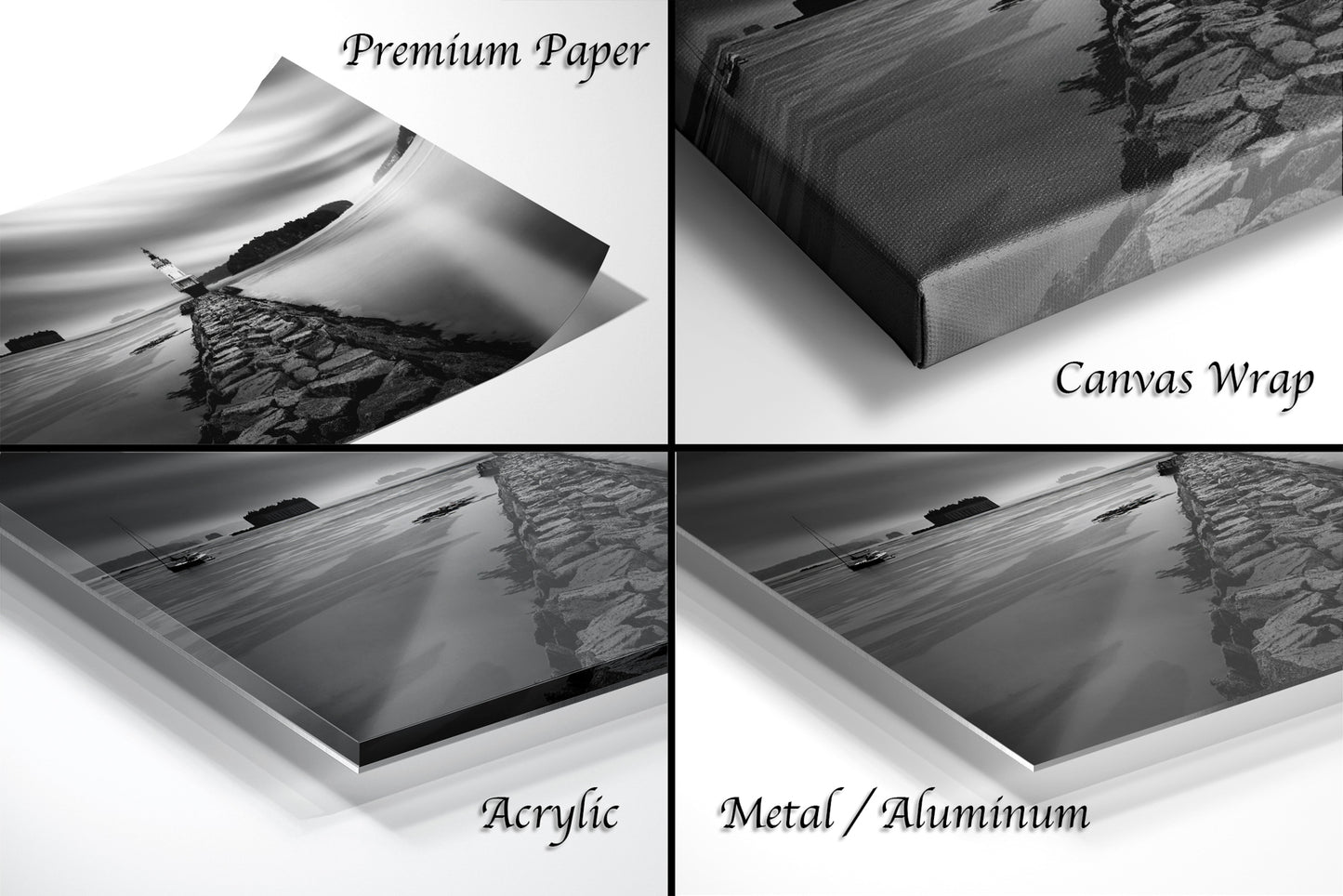 a series of four photographs of a landscape