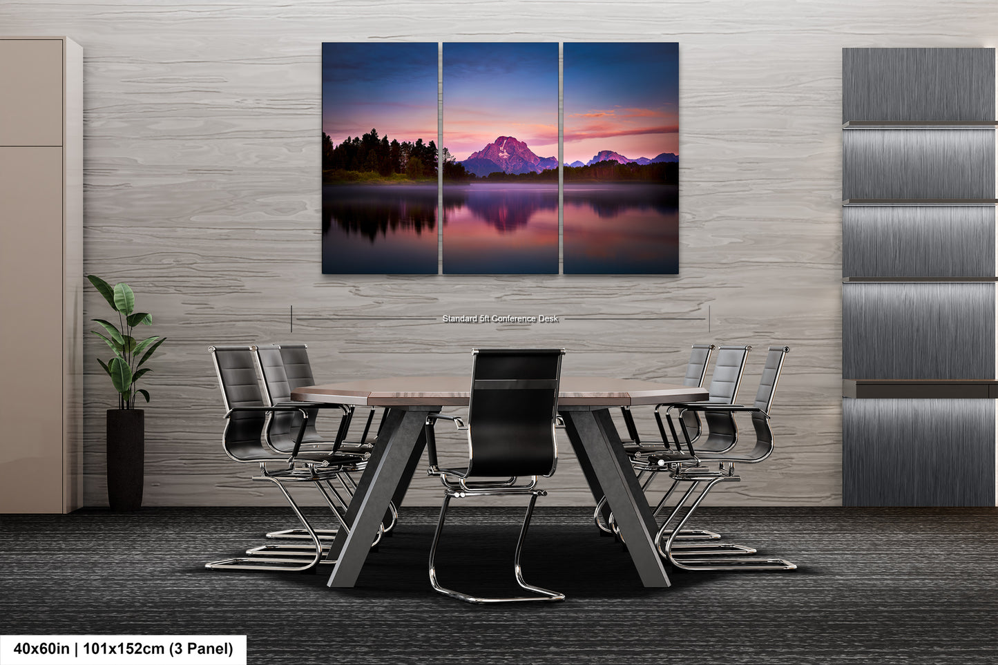 a dining room with a table and chairs