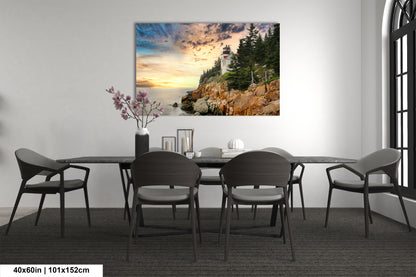 a dining room table with chairs and a painting on the wall