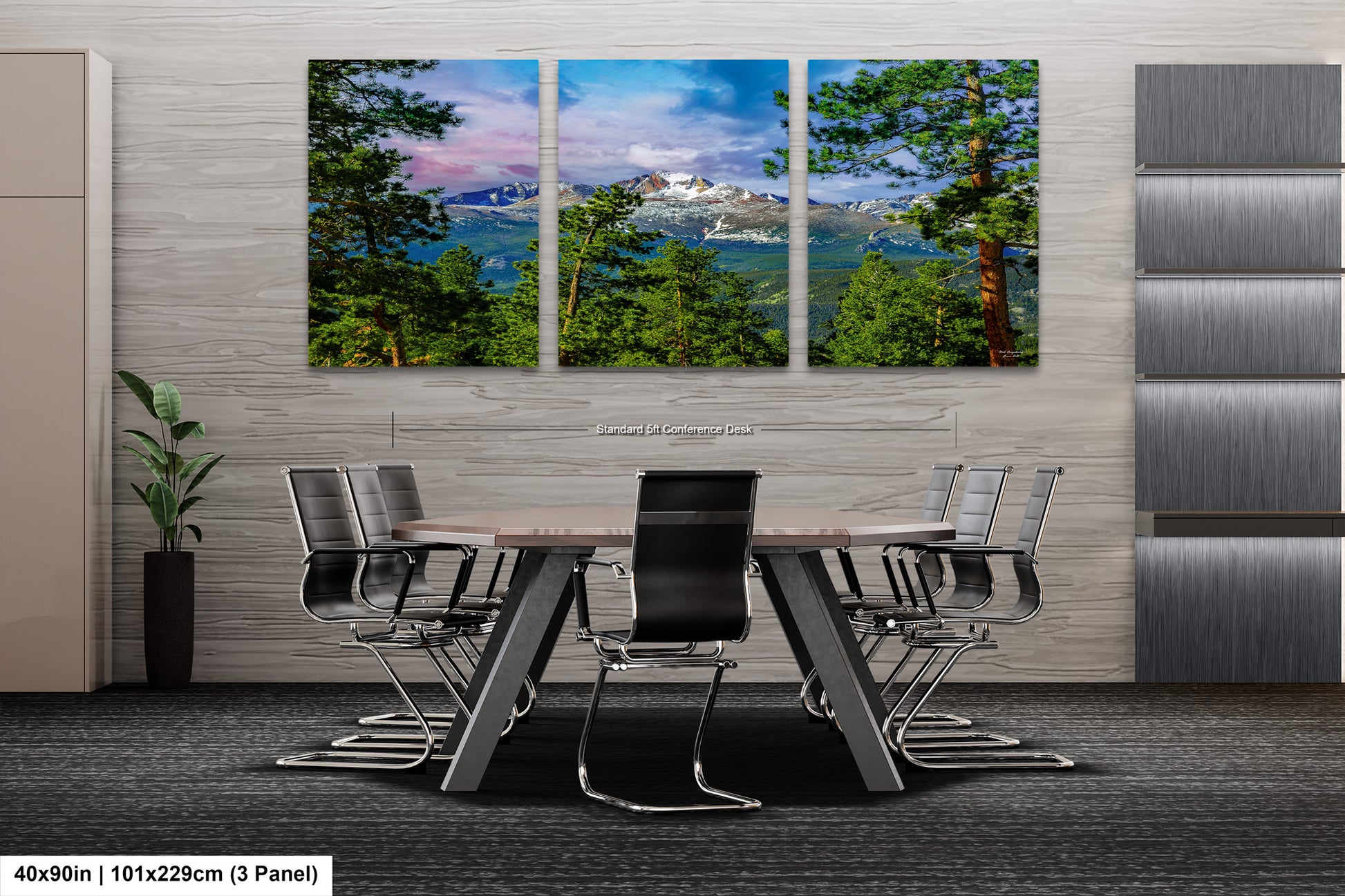 a dining room with a table and chairs