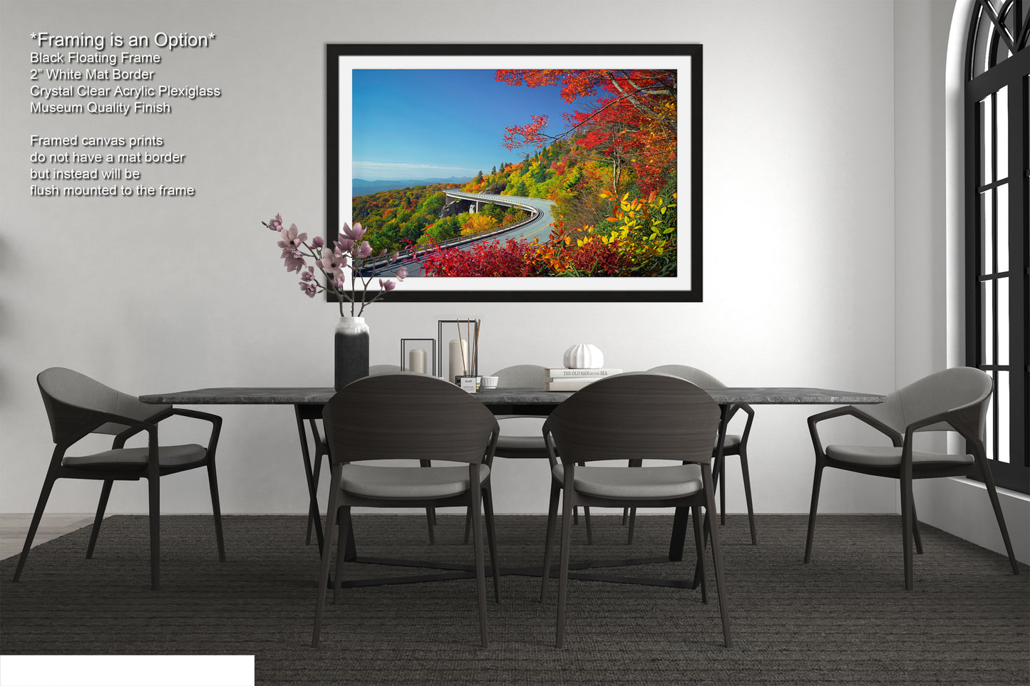 a picture of a dining room with a table and chairs
