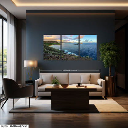 a living room filled with furniture and a painting on the wall