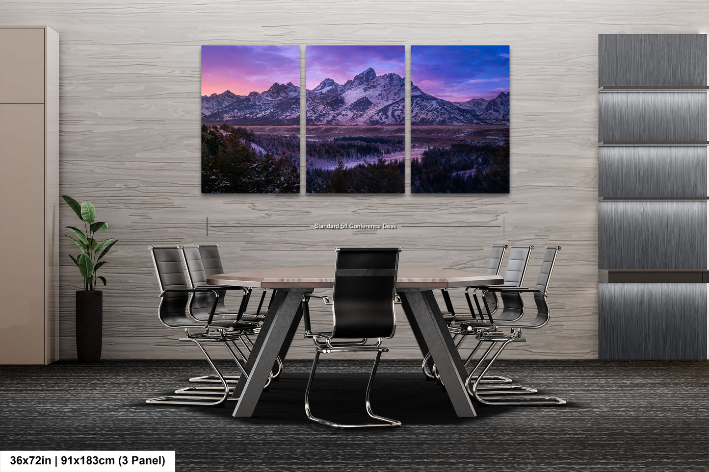 a dining room with a table and chairs