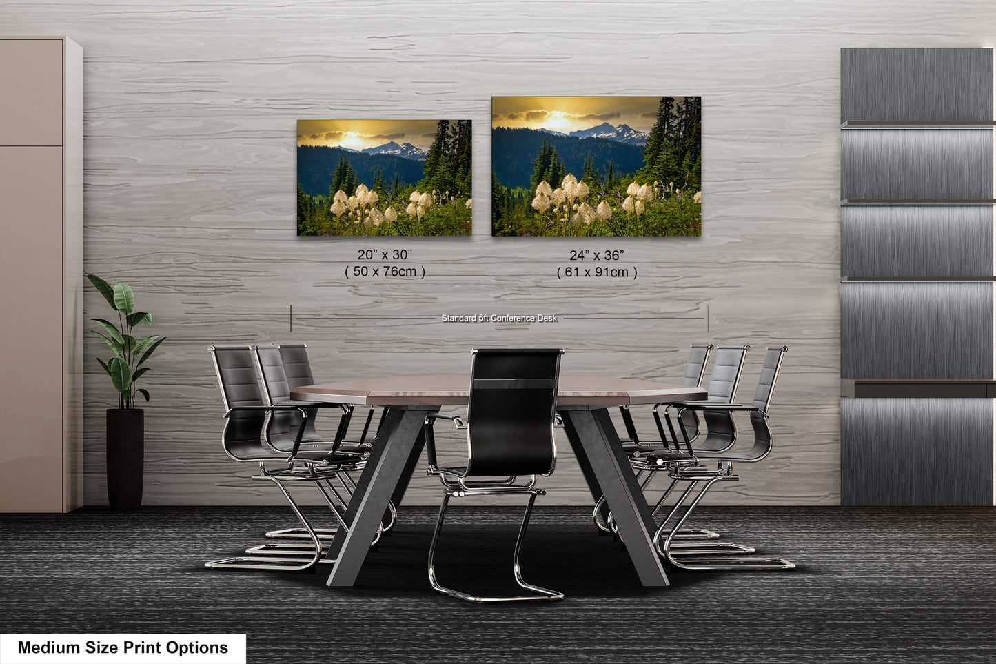 a dining room table with chairs next to a wall