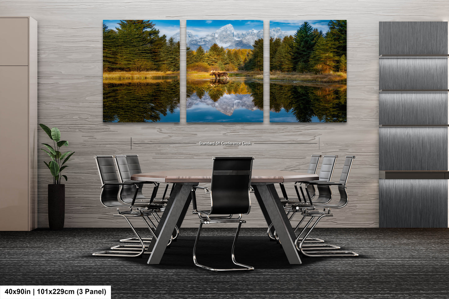 a dining room with a table and chairs