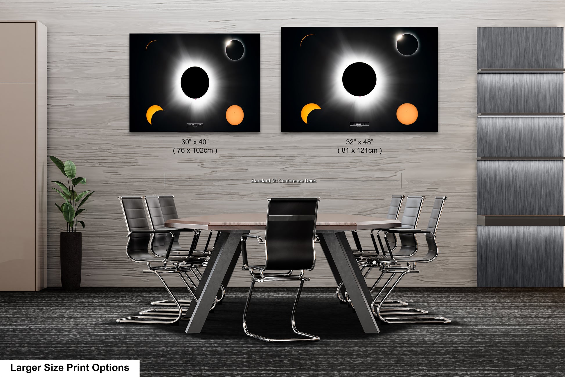 two pictures of a table with chairs and a vase