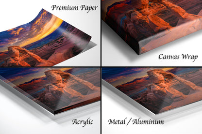 a series of four images of a desert landscape