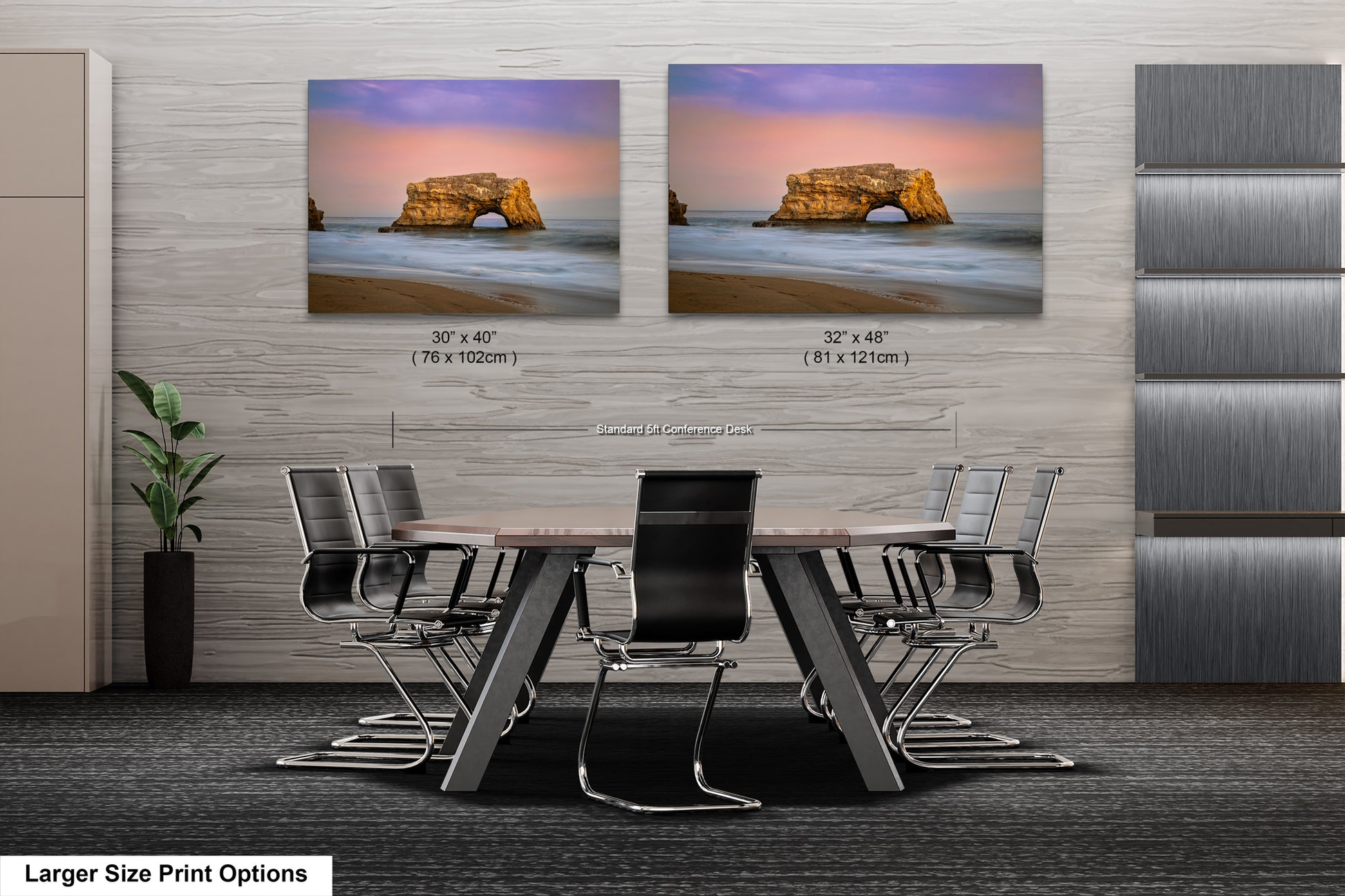two pictures of a table and chairs in a room