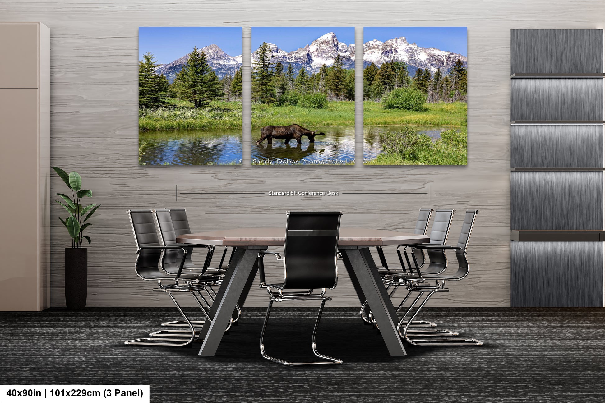 a dining room with a table and chairs