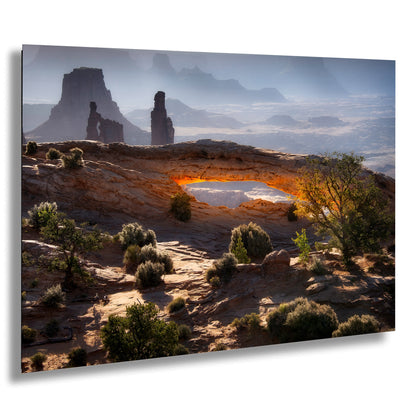 a desert landscape with a small hole in the middle