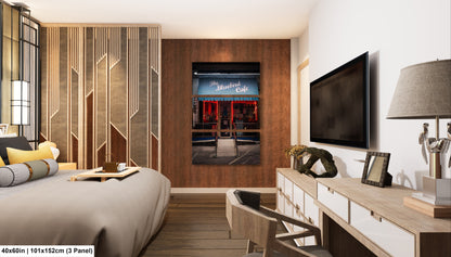 a bed room with a neatly made bed and a flat screen tv