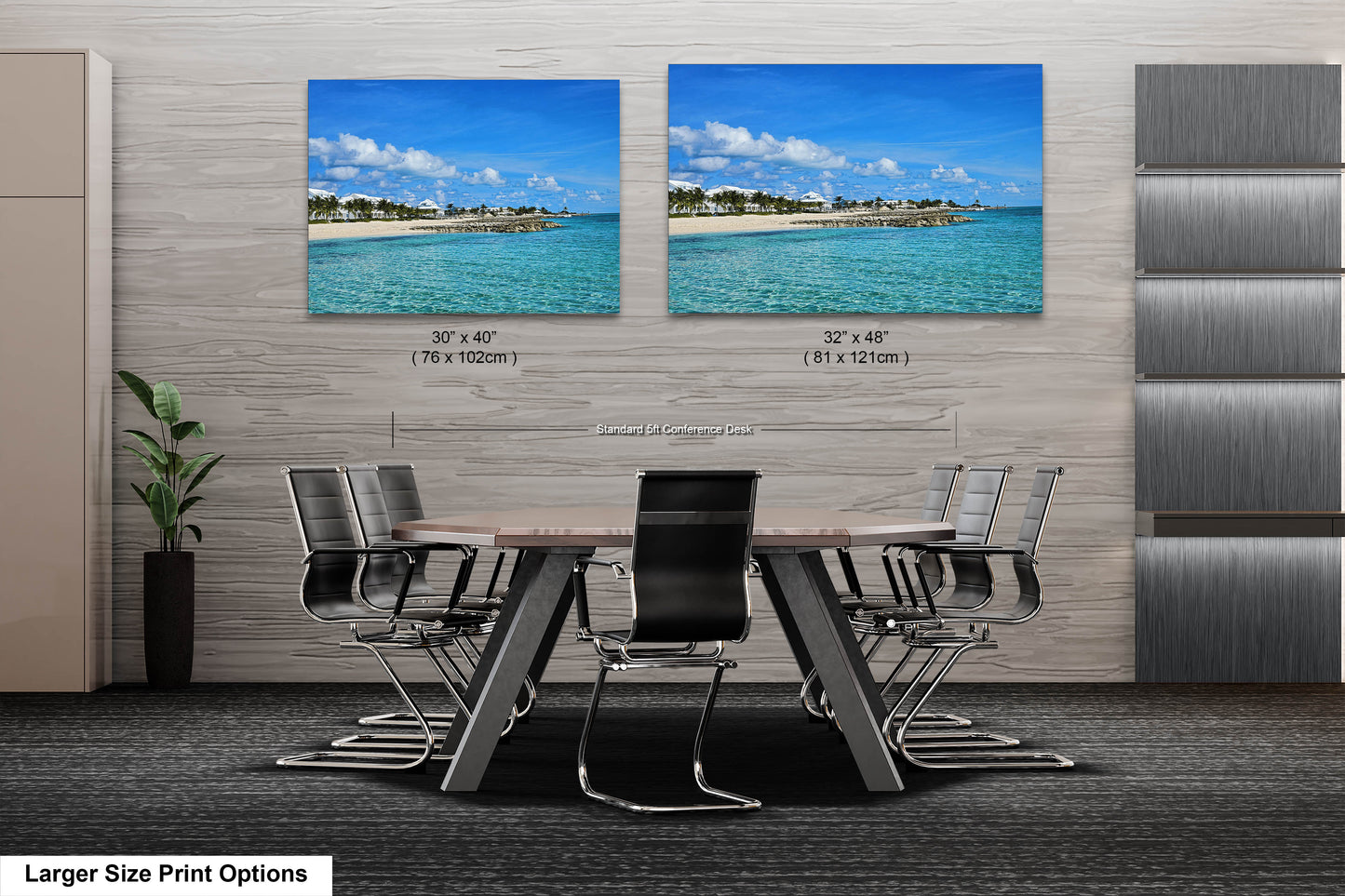 two pictures of a table and chairs in a room