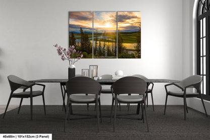a dining room with a table and chairs