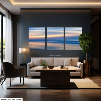 a living room filled with furniture and a painting on the wall