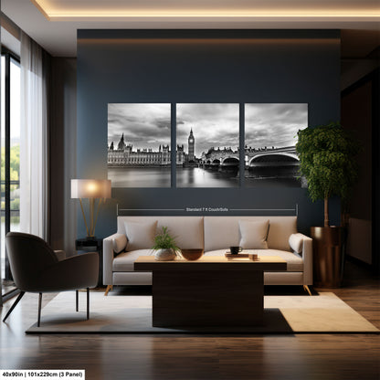a living room filled with furniture and a painting on the wall