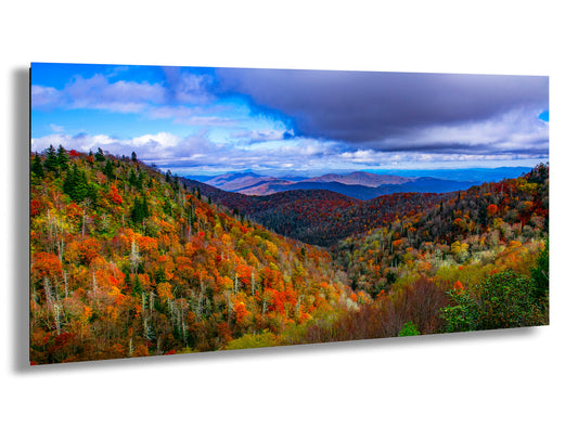 a scenic view of the mountains in autumn