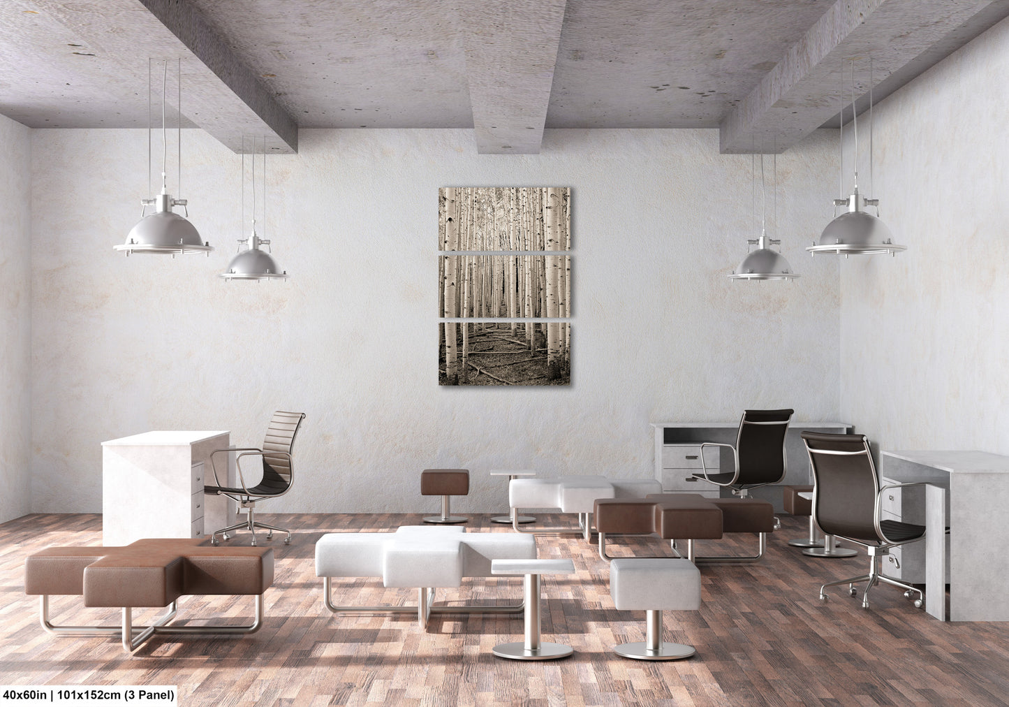 a room with a lot of chairs and desks