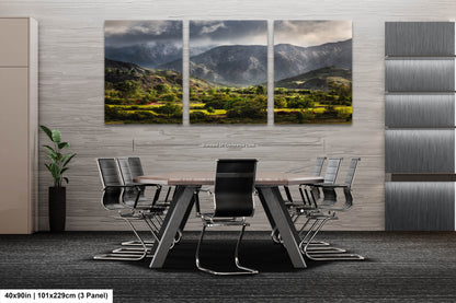 a dining room with a table and chairs