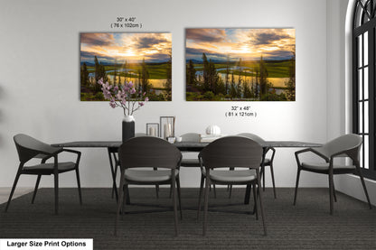 a dining room with a table and chairs