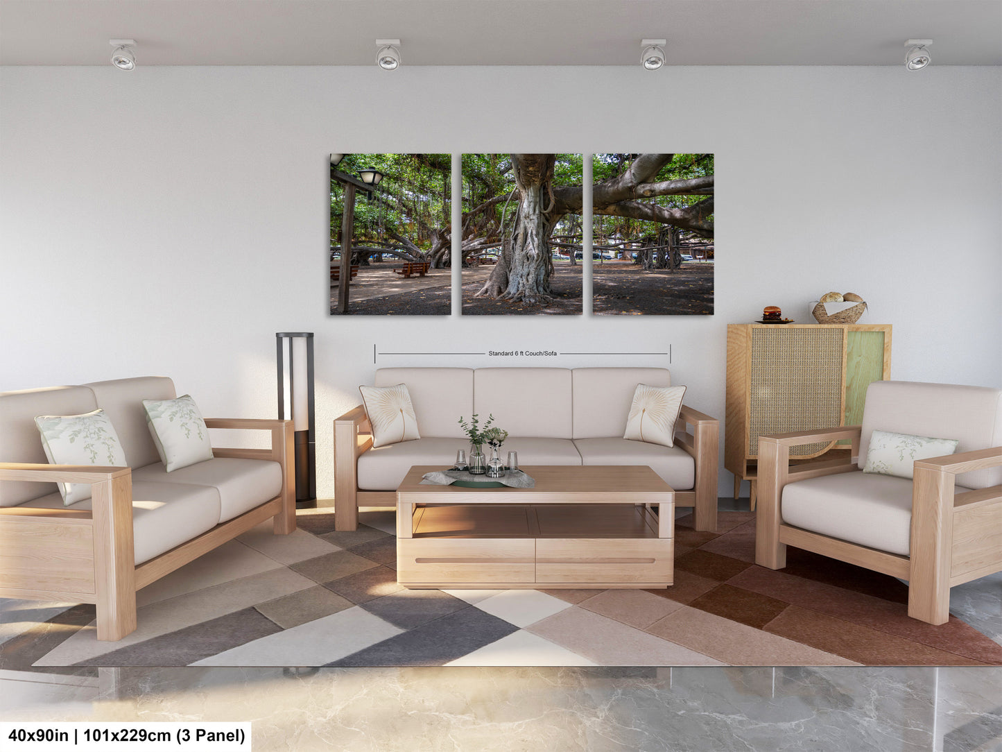 a living room with two couches and a coffee table