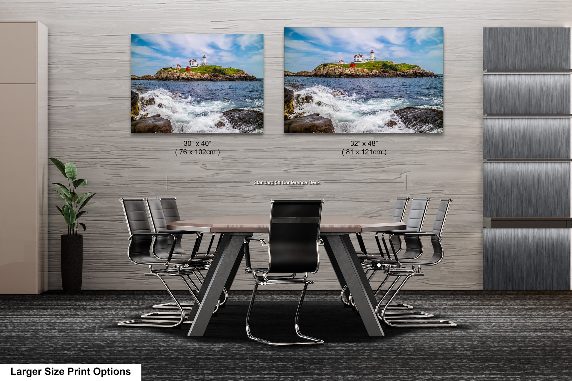 two pictures of a table and chairs in a room